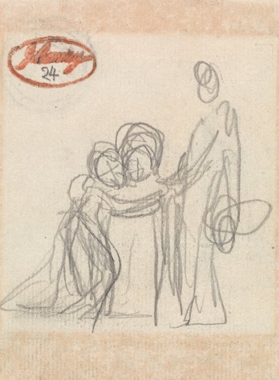 Staande figuur met twee kinderen door George Romney